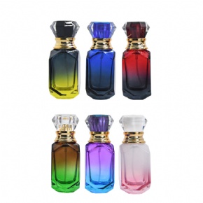 30ML Perfume Spray Bottle with Gradual Color Change High-end Dispensed Glass Empty Bottle Luxury Multilateral Crystal Bottle