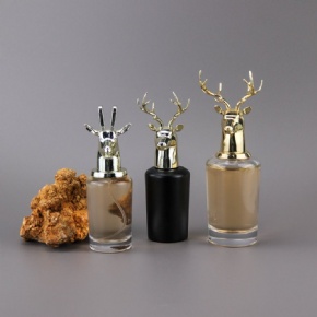 Empty Clear Luxury Glass Perfume Bottles 30ml 50ml and 100ml With Animal Caps