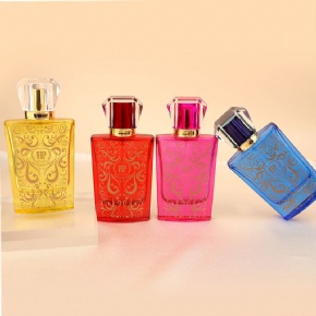Luxury 50ml Glass Perfume Bottles Empty Colored Refillable Perfume Glass Bottle Screw Neck Spray Perfume Bottles With Printing
