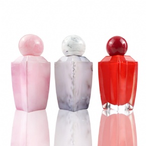 Wholesale Unique Shape Luxury Glass Perfume Bottles 50ml Empty High Quality with Box and Lid