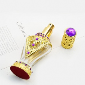 New Wholesale Design 50ml Empty Gold Oil Perfume Glass Vintage Empty Storage Attar Oil Bottles for Arabian Indian Turk