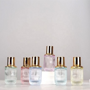 30ML Wholesale Cylindrical Clear Refillable Spray Perfume Glass Bottle Assembly Mix 6 Colors With Gold Nozzle Empty Spray Bottle