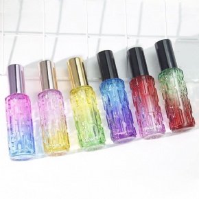 10ml Cylinder Shape Gradient Colored Aluminium Cover Sprayer Cosmetic Empty Bottle Fragrance Perfume Spray Glass Bottle