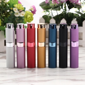 10ML Travel Mini Portable Size Empty Revolving Perfume Dispenser Rotating Aluminum Spray Perfume Atomizer Bottles