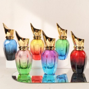30ml Wholesale Gradient Color Thickened Glass Perfume Bottles Repackaged Empty Container Spray Bottles with Screw Caps in Stock