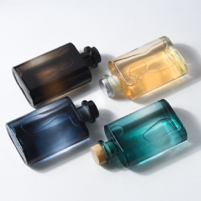 Hot Sell Oblate Cylinder Diffuser Flower Sticks Aroma Home Aroma Diffuser Glass Bottles 180ml