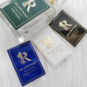 Custom Aluminum Embossed Bottle Label Metal Logo Perfume Metal Sticker Metal Wine Label