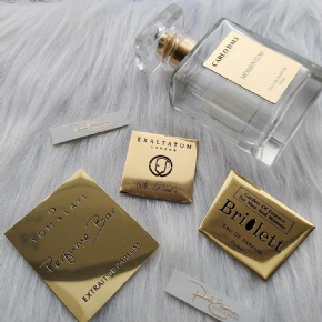 Custom logo Sticker Private Label Perfume Luxury Gold Foil Label Sticker for Candle Adhesive Wine logo Metal Label Sticker
