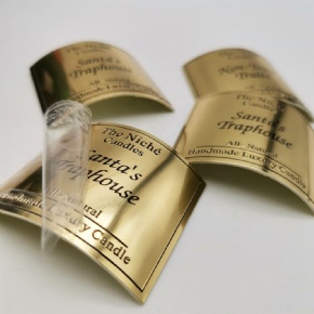 Professional OEM Custom Logo Embossed Metal Aluminum Label Sticker for Packaging Matte Labels with Gold