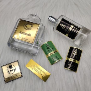 Custom logo Aluminium Label for Perfume Bottle logo Metal Label Perfume Cosmetic Private Label