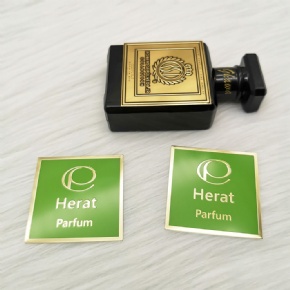 Custom Fashionable Waterproof Metal Aluminum Perfume Labels Sticker Private Logo for Lipstick & Glasses MOQ 500pcs