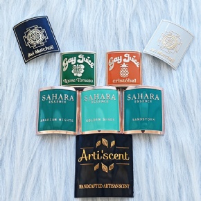 Packaging Products Custom Metal Labels for Perfume Bottles Gift Boxes Candle Cans Premium Embossed Promotional Discount
