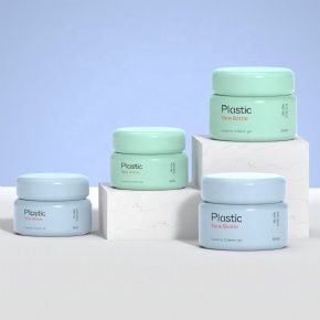 Refillable Plastic Facial Body Cream Packaging Cosmetic 30ml 50ml Portable Custom logo pink Plastic square Cream Jar