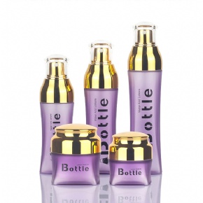 Empty Plastic Skin Cream 30g 50g 100g Jars Purple Gold Top 100ml 120ml 150ml Perfume Lotion Fine Mist Spray Bottles Skincare
