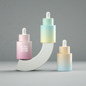 Gradient pink Dropper Bottle Glass Cosmetic Package Essential Oil Dropper Bottle