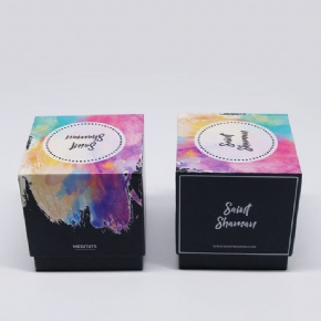 Eco-Friendly Personalised Cardboard Candle Box Low Price Colorful Printed with Embossing and Matt Lamination Customised Logo